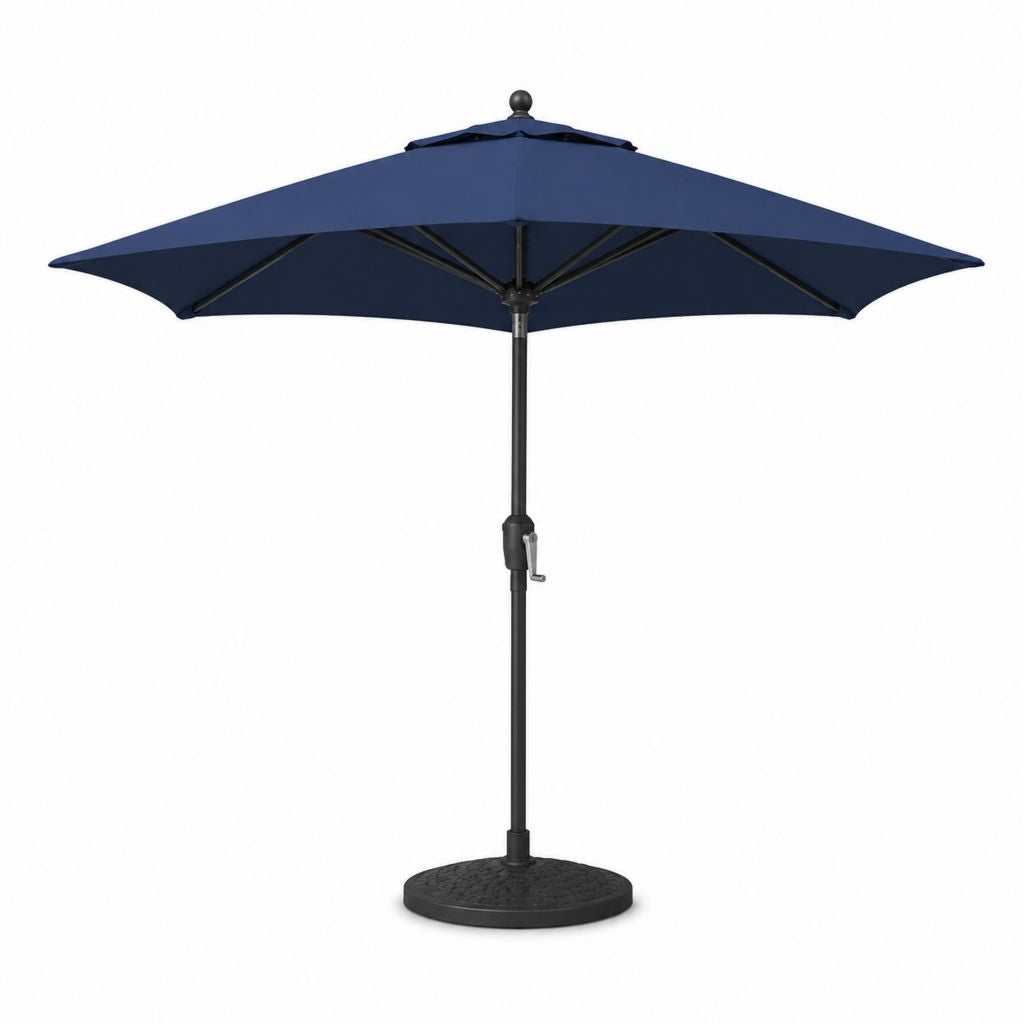 Gartenschirm Set Marineblau Polyester achteckig Ø 270 cm mit Schirmständer