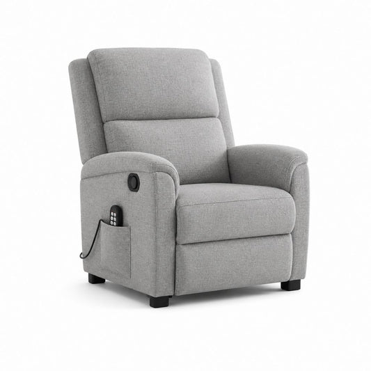Elektrischer Relaxsessel Grau mit Polyesterbezug 94 x 85 x 104 cm