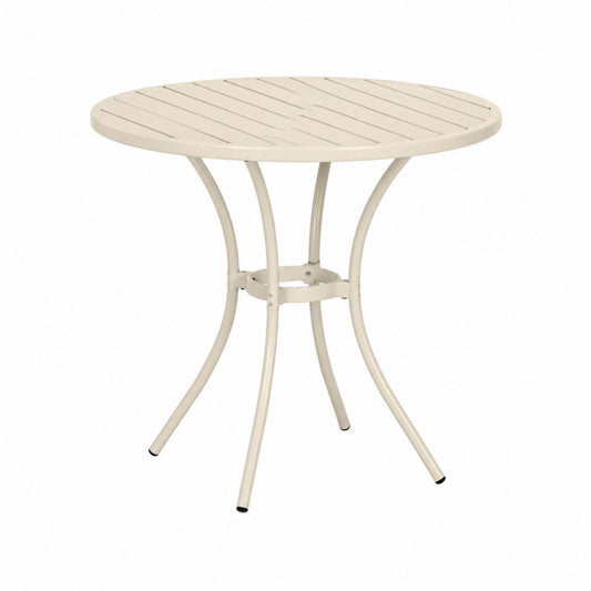 Gartentisch Bistrotisch Creme Stahl rund Ø 70 cm Höhe 74 cm