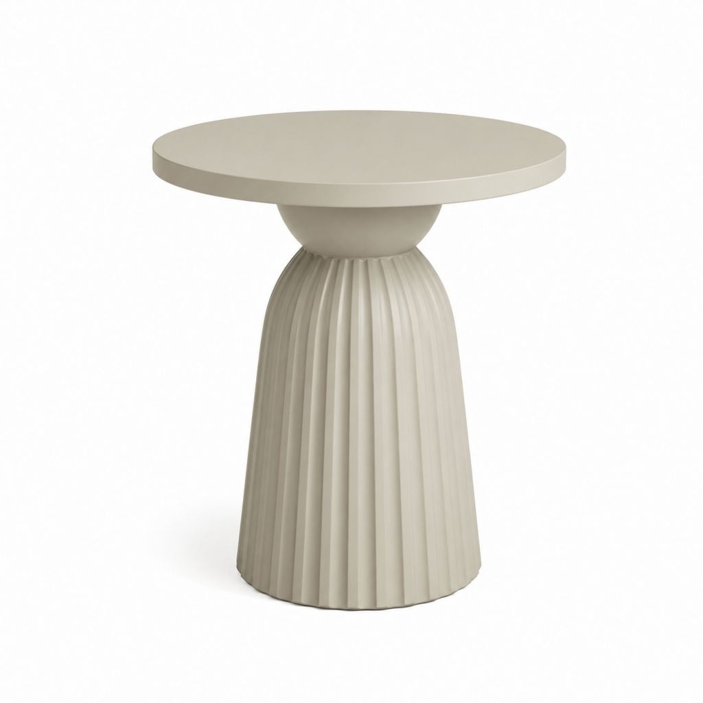 Beistelltisch Creme MDF rund Ø 45 cm Höhe 50 cm